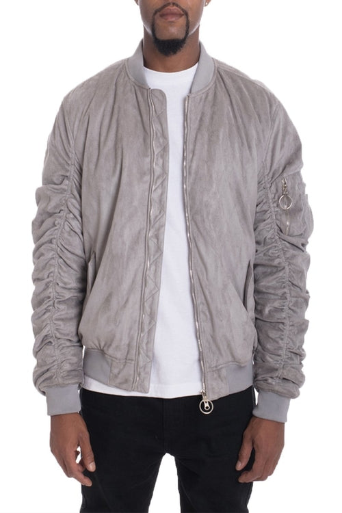 FAUX SUEDE BOMBER